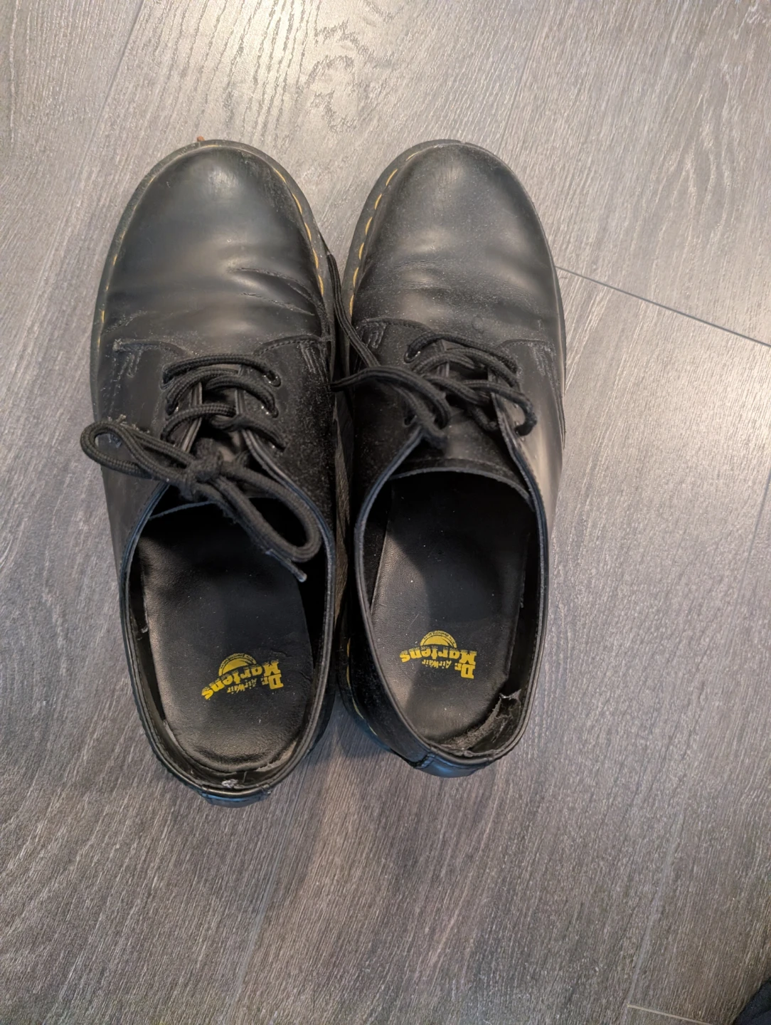 Dr. Martens black leather platform shoes Size 8 - photo 2