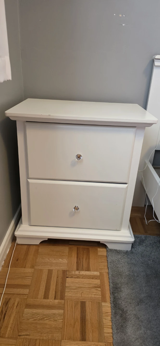 White 2-Drawer Nightstand