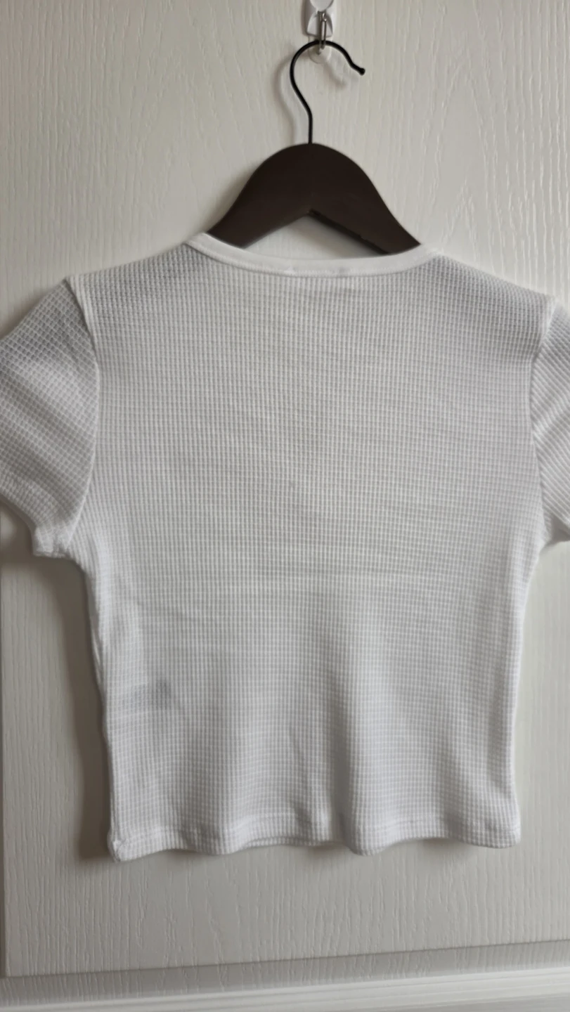 Ardene White Waffle Knit Cropped Top XS/TP - photo 3