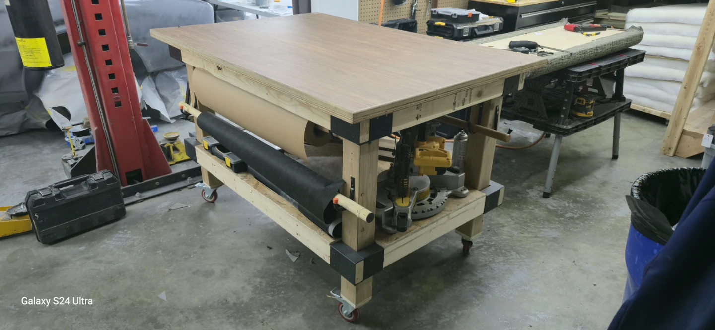 Custom Mobile Workbench with Rolling Paper Dispensers - photo 5