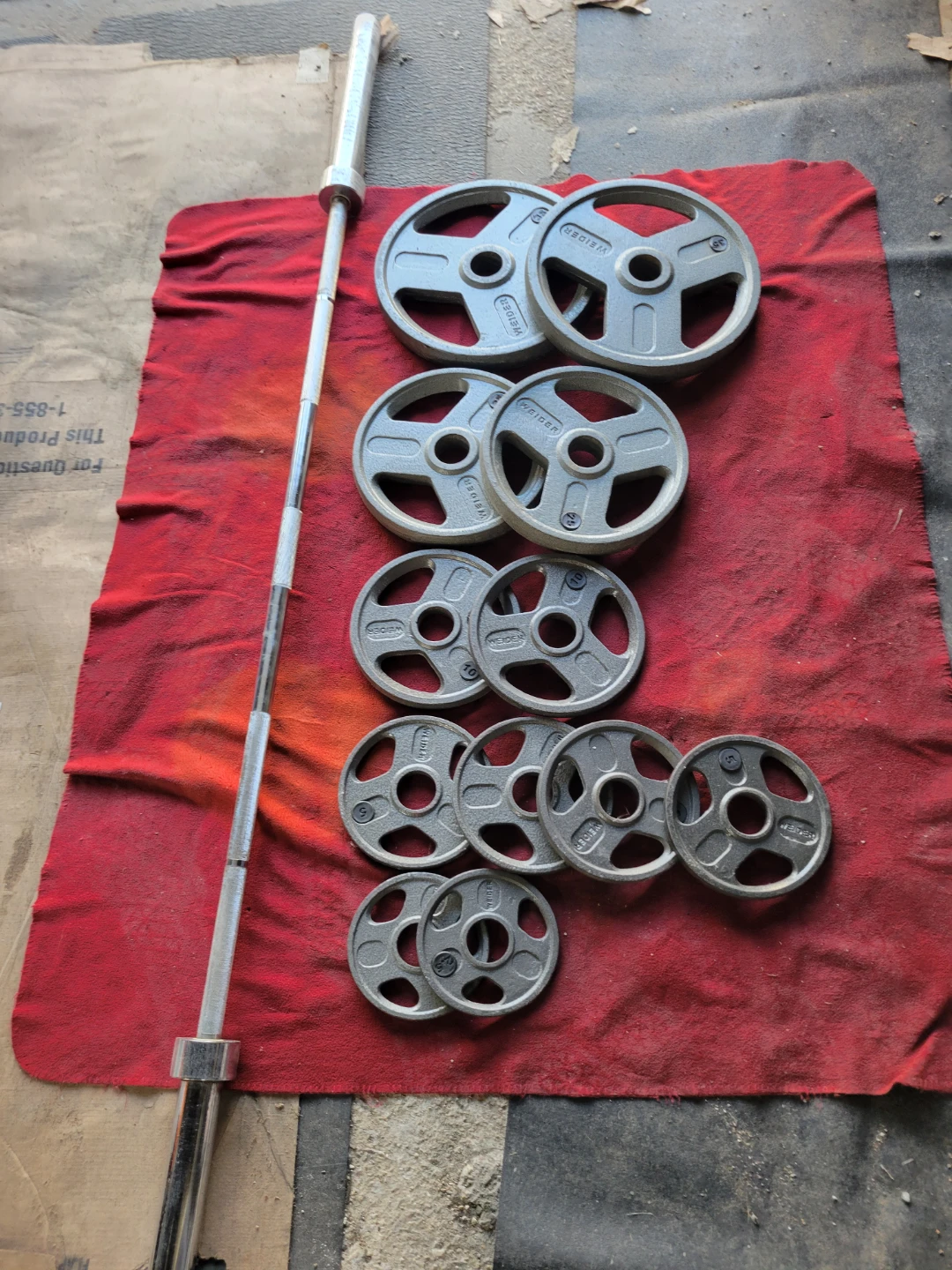 OLYMPIC PLATES AND 7' BAR  165LBs - photo 2