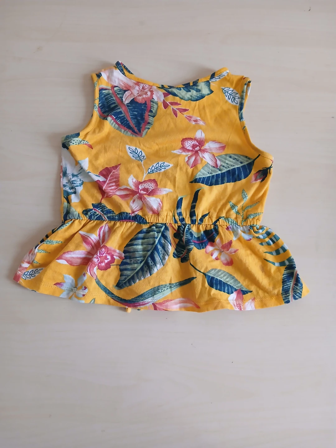 Girls' Yellow Floral Peplum Top - photo 2