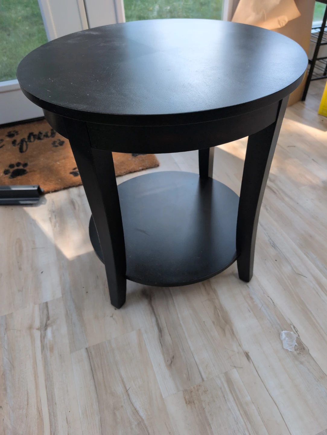 Black Round End Table