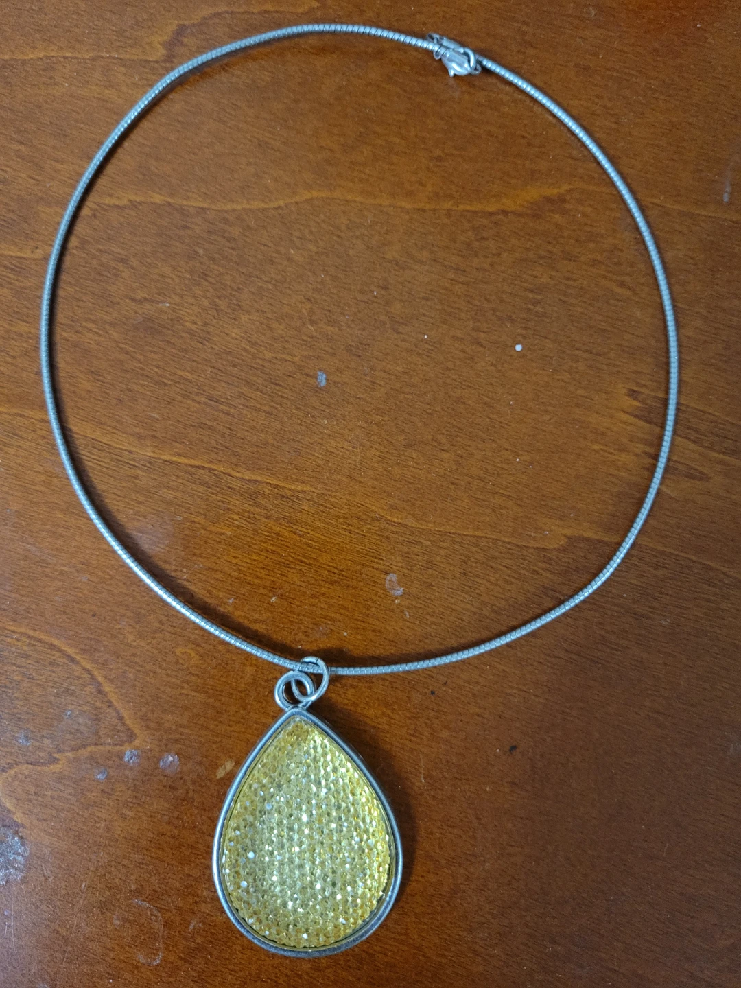 Teardrop Pendant Necklace with Gold Glitter - photo 3