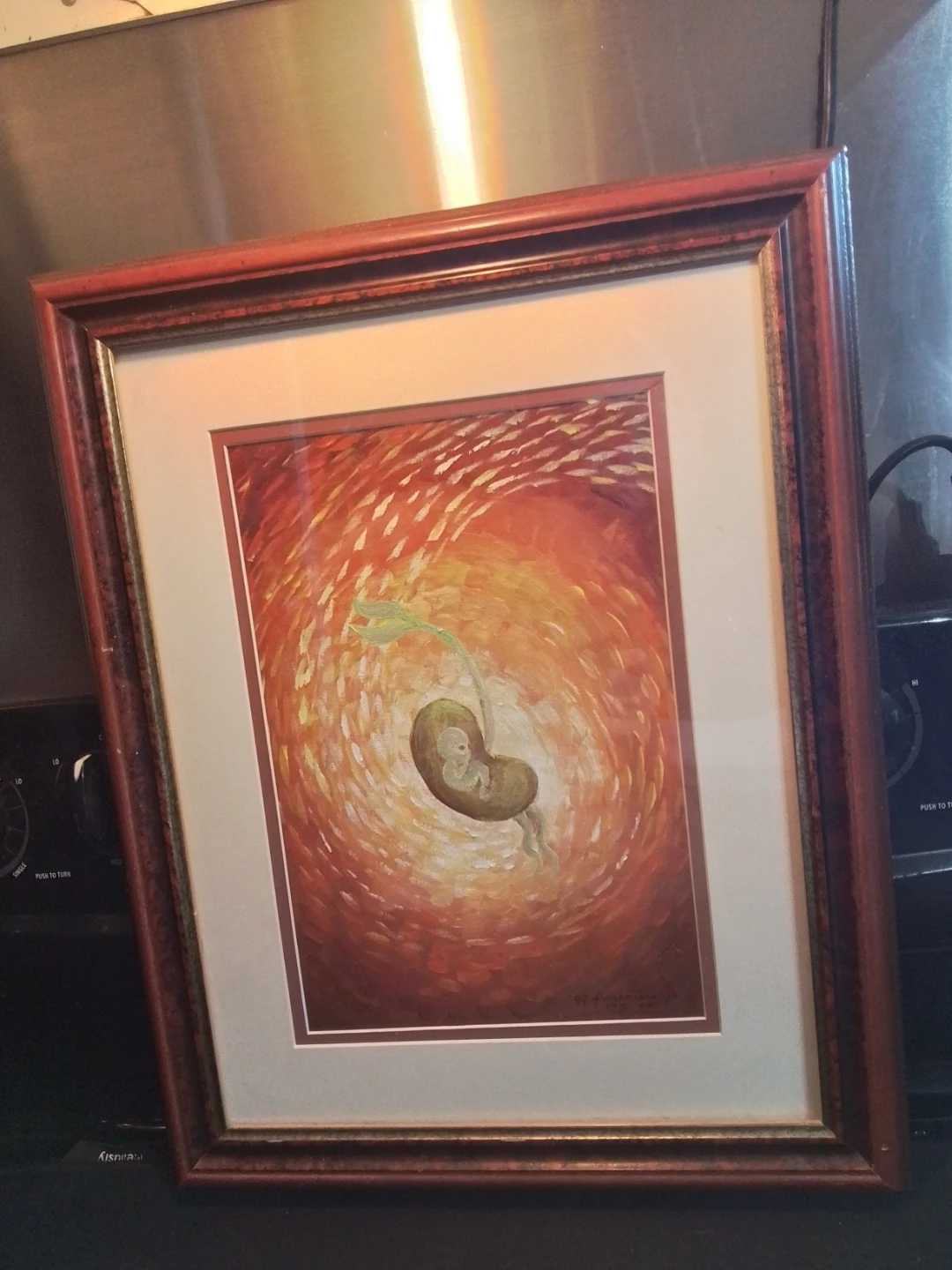 1998 Acrylic "Exciting Baby In Womb"80s Francisco Fagtanan