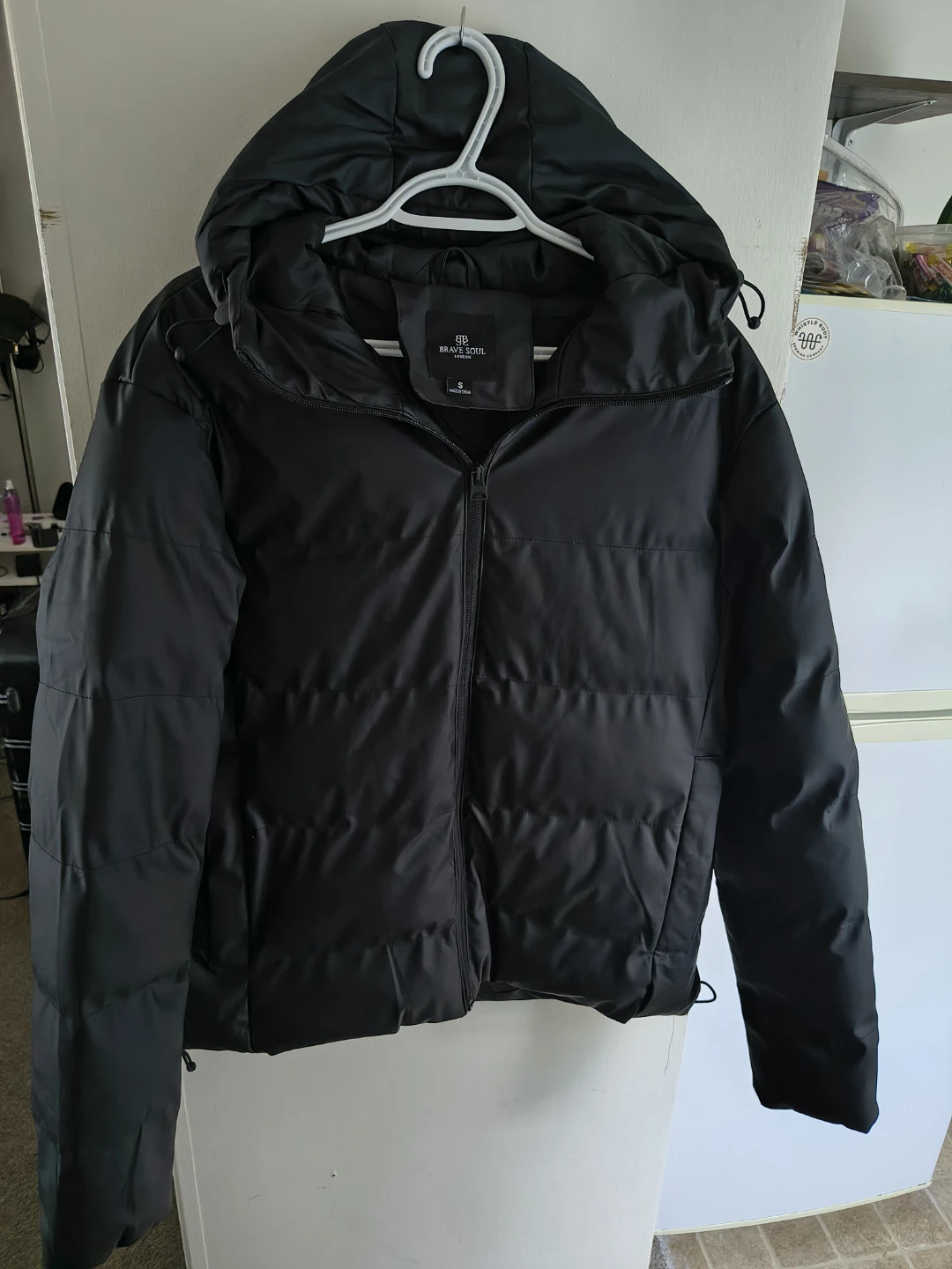 Brave Soul Puffer Jacket - Black