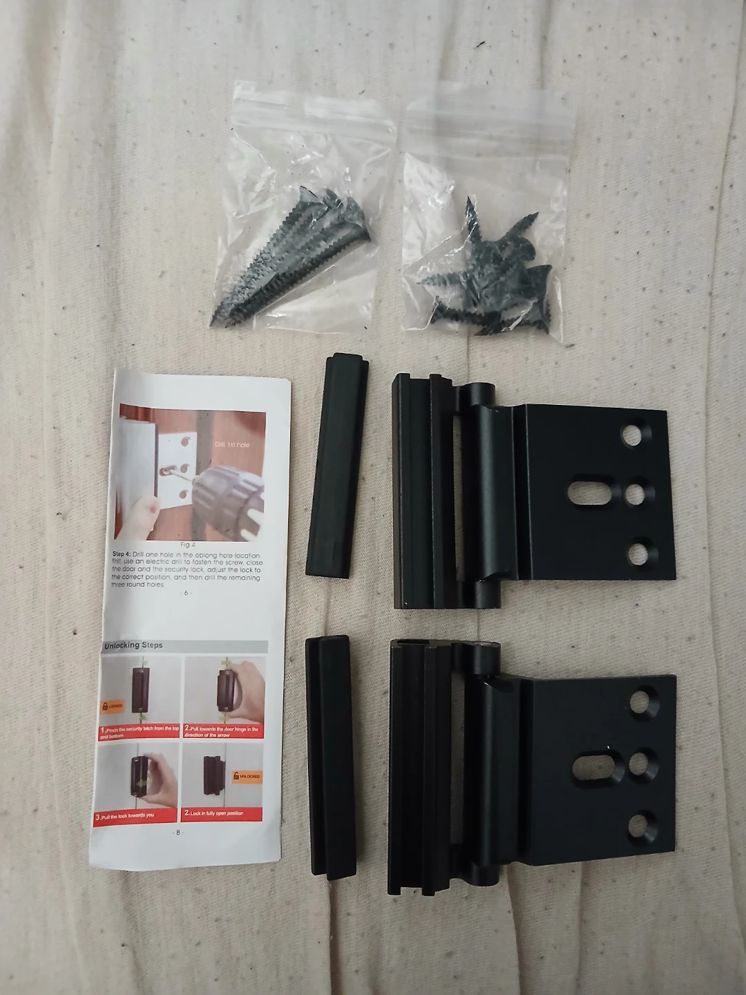 2pcs Home Security Door Lock Installation Kit - photo 2