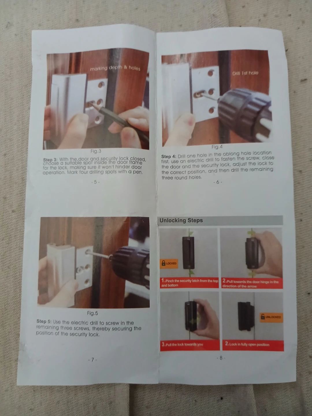 2pcs Home Security Door Lock Installation Kit - photo 4