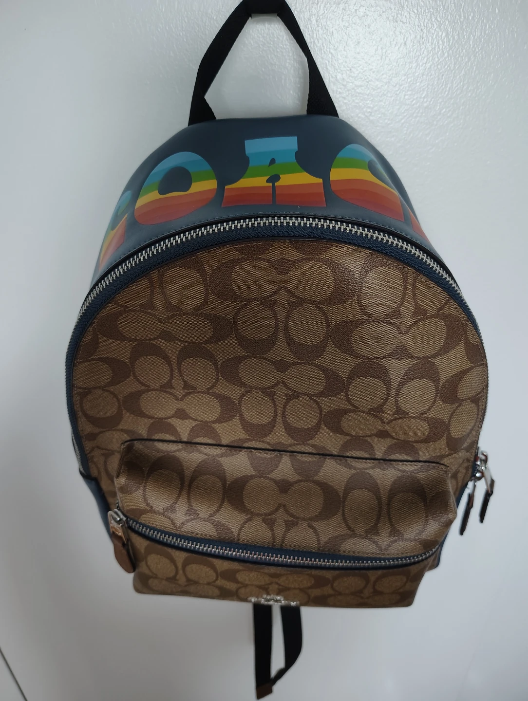 Coach Brown Signature Canvas & Leather Backpack