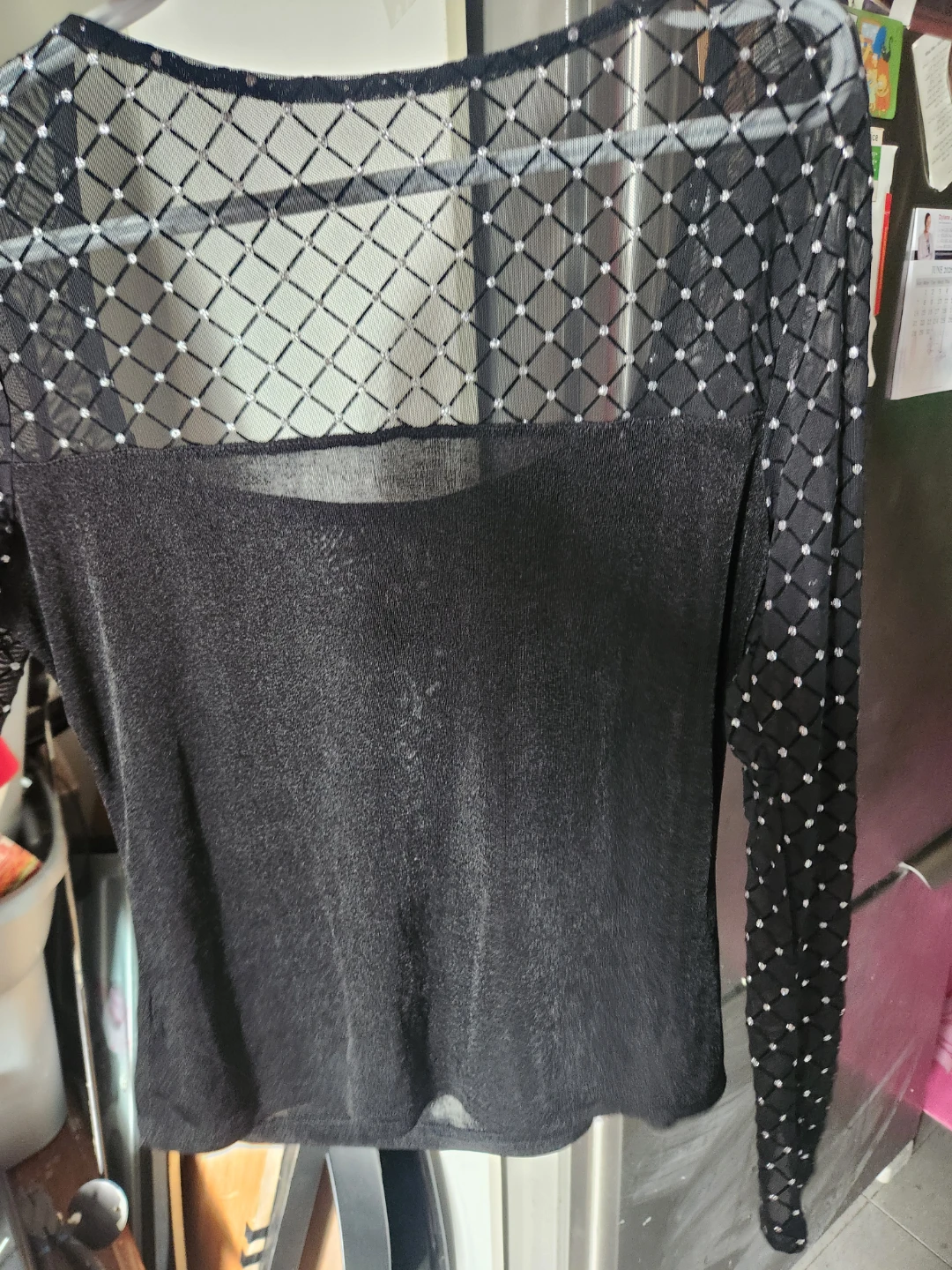 Black Sparkly Mesh Top - photo 2