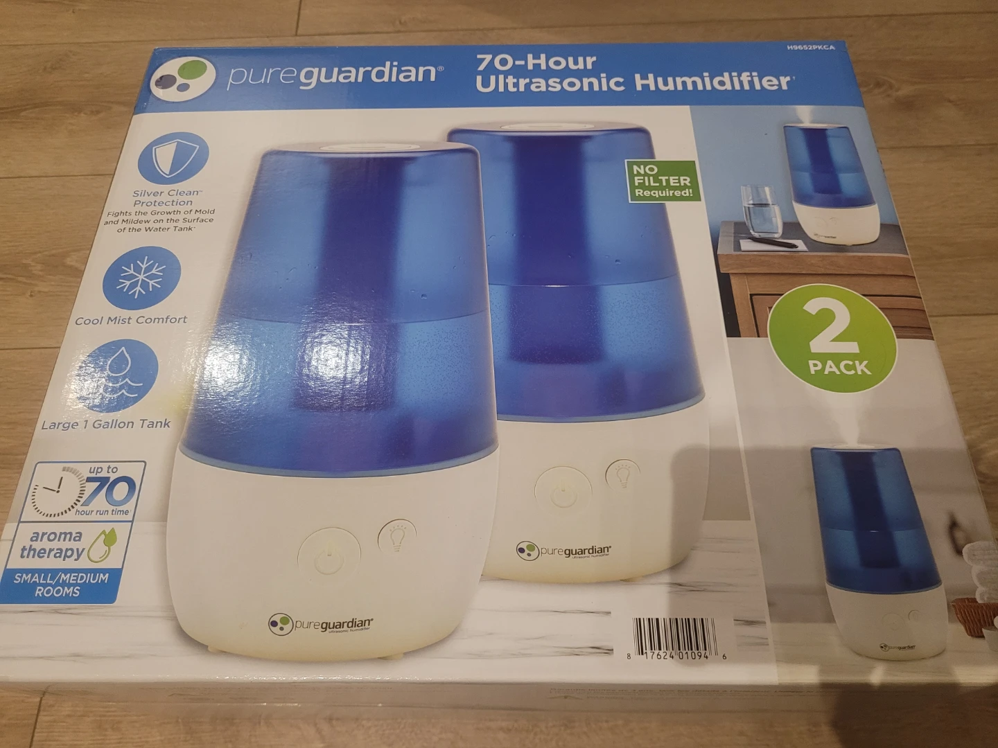 PureGuardian 70-Hour Ultrasonic Humidifier 2 Pack