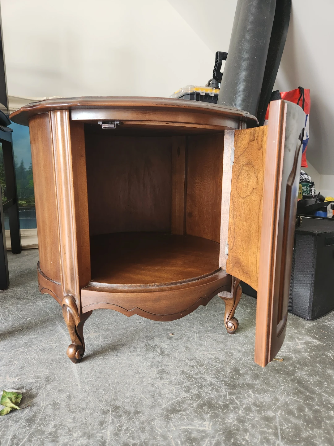 Vintage Wooden End Table with Cabinet - photo 2