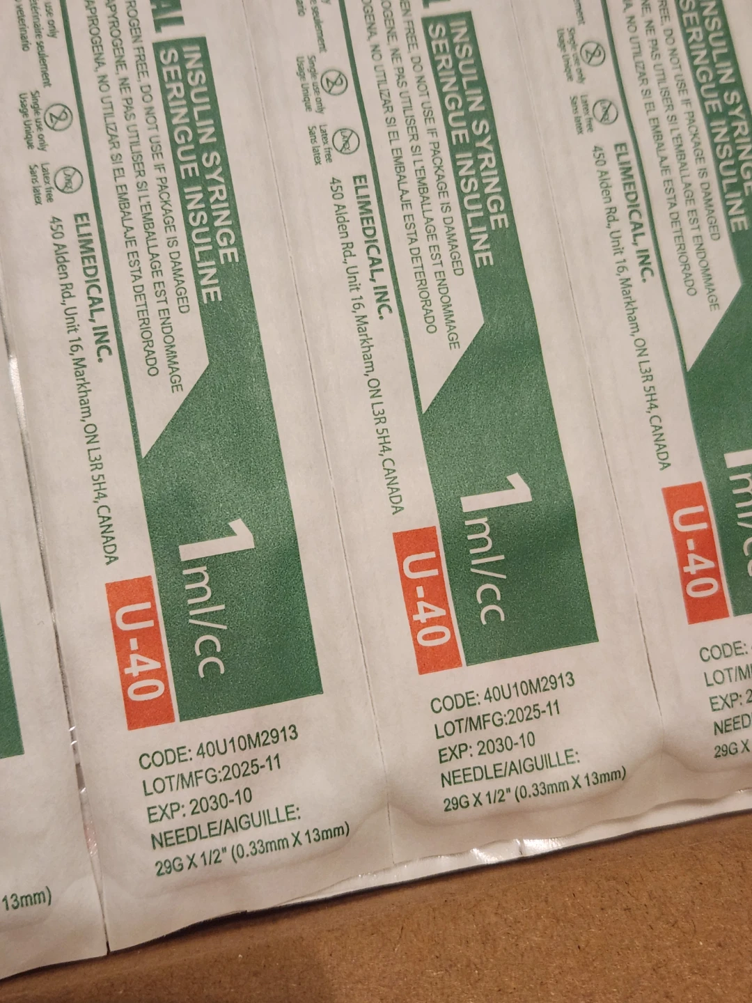 ELIMEDICAL Insulin Syringes 1ml U-40 29G x 1/2" (100 pcs) - photo 5