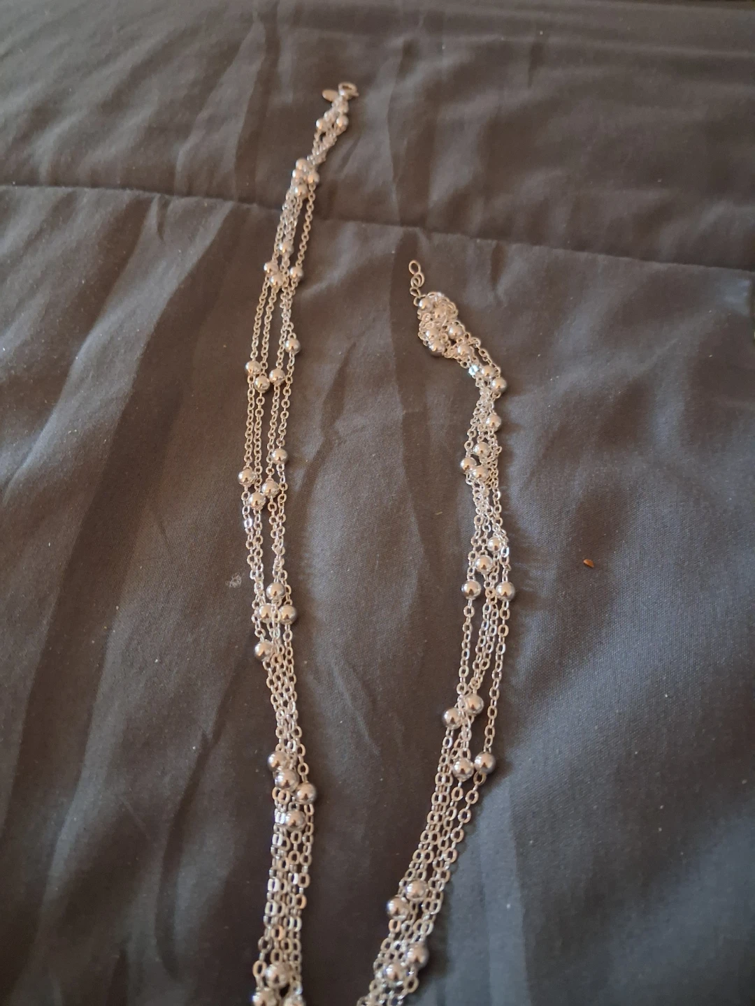 Women's Beaded Bracelets and Silver Layered Necklace Set - photo 5