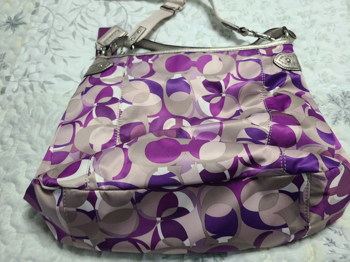 Coach Shoulder Bag - Purple Floral Pattern - photo 2