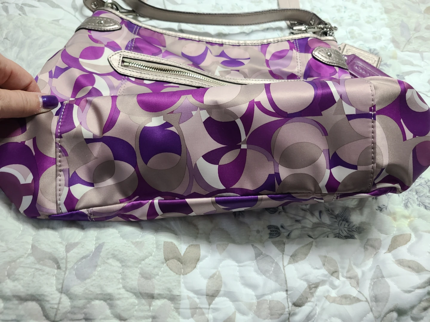 Coach Shoulder Bag - Purple Floral Pattern - photo 3