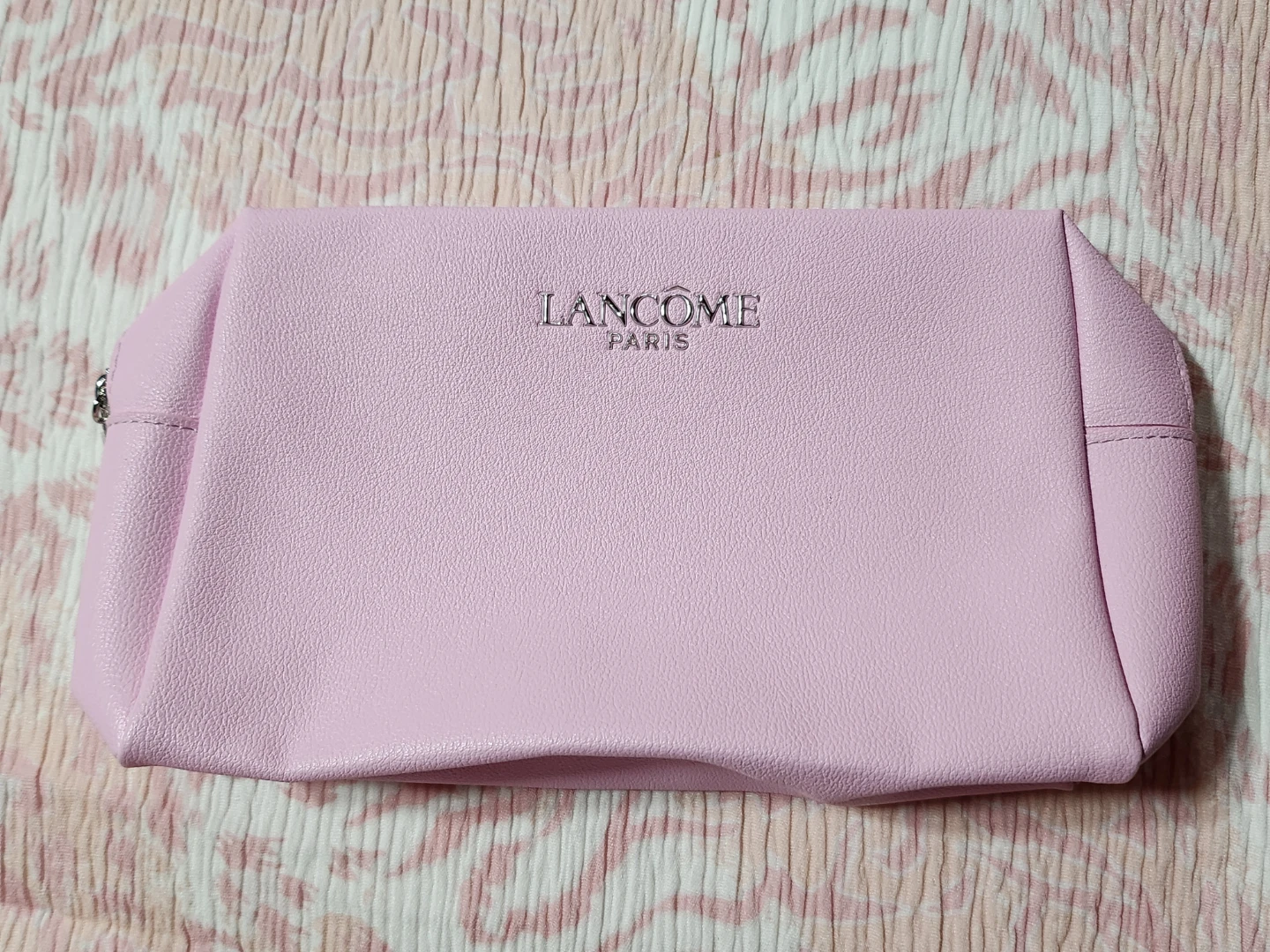 Lancome Paris pink makeup bag
