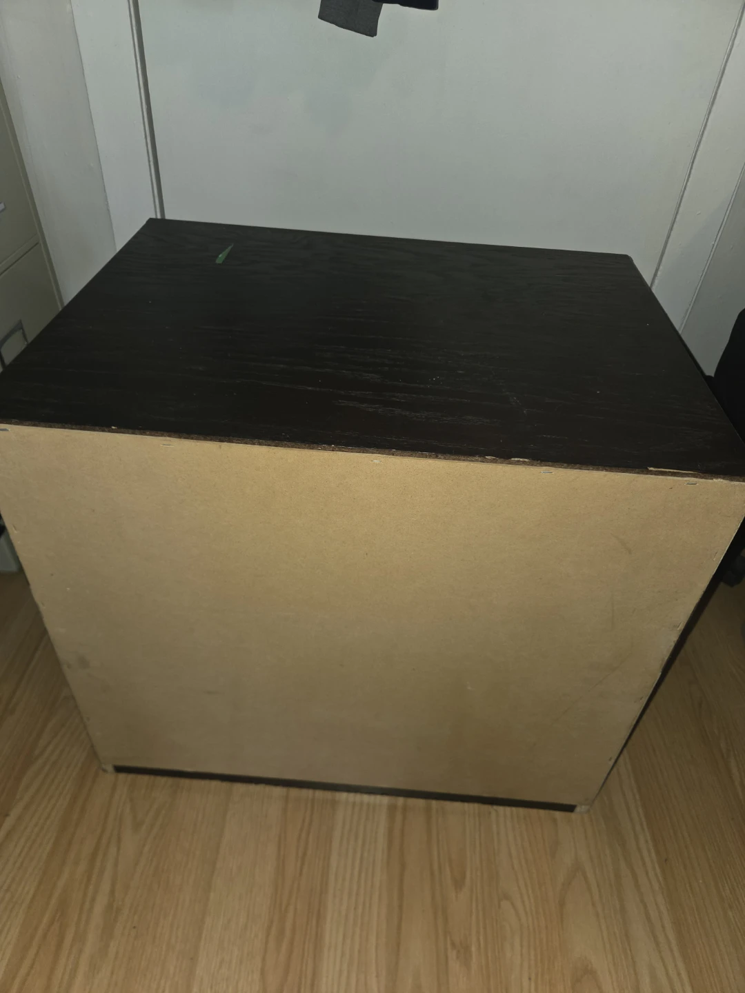 Dark Wood Nightstand with 2 Drawers