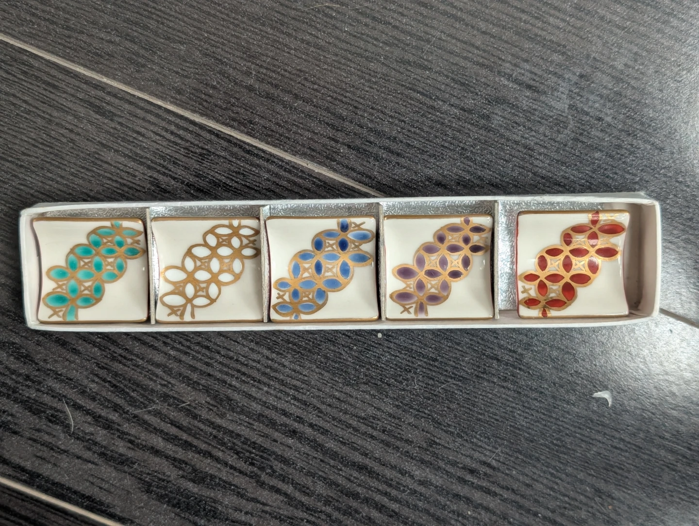 Vintage Japanese Kutani Seikou Kiln Shippo Chopstick Rests