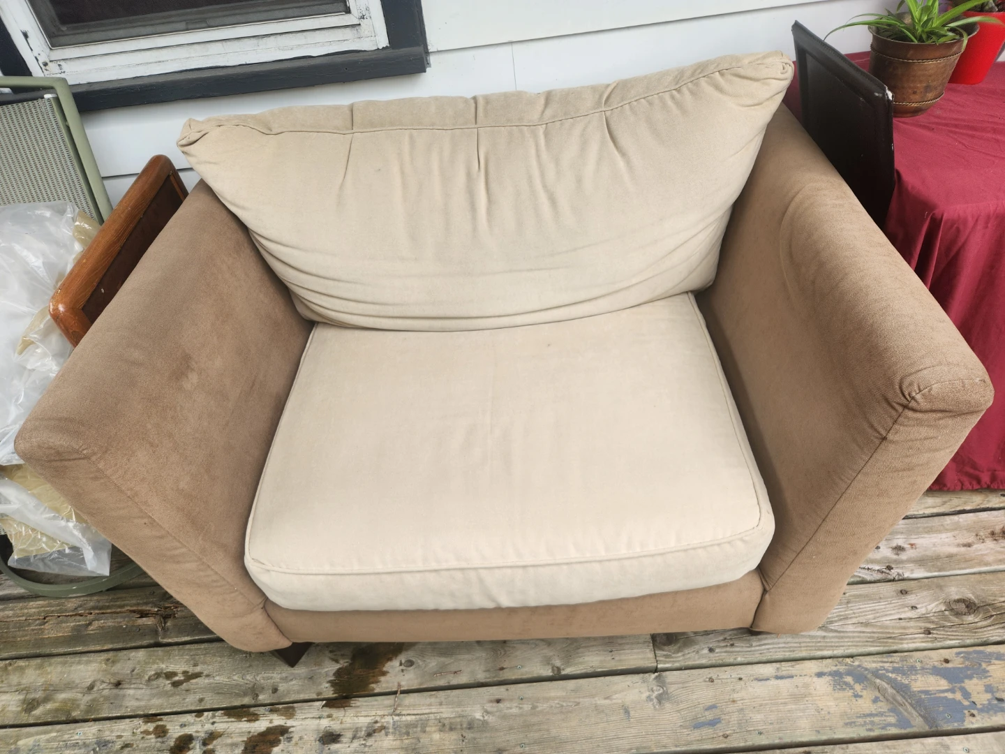 Beige loveseat 51" length