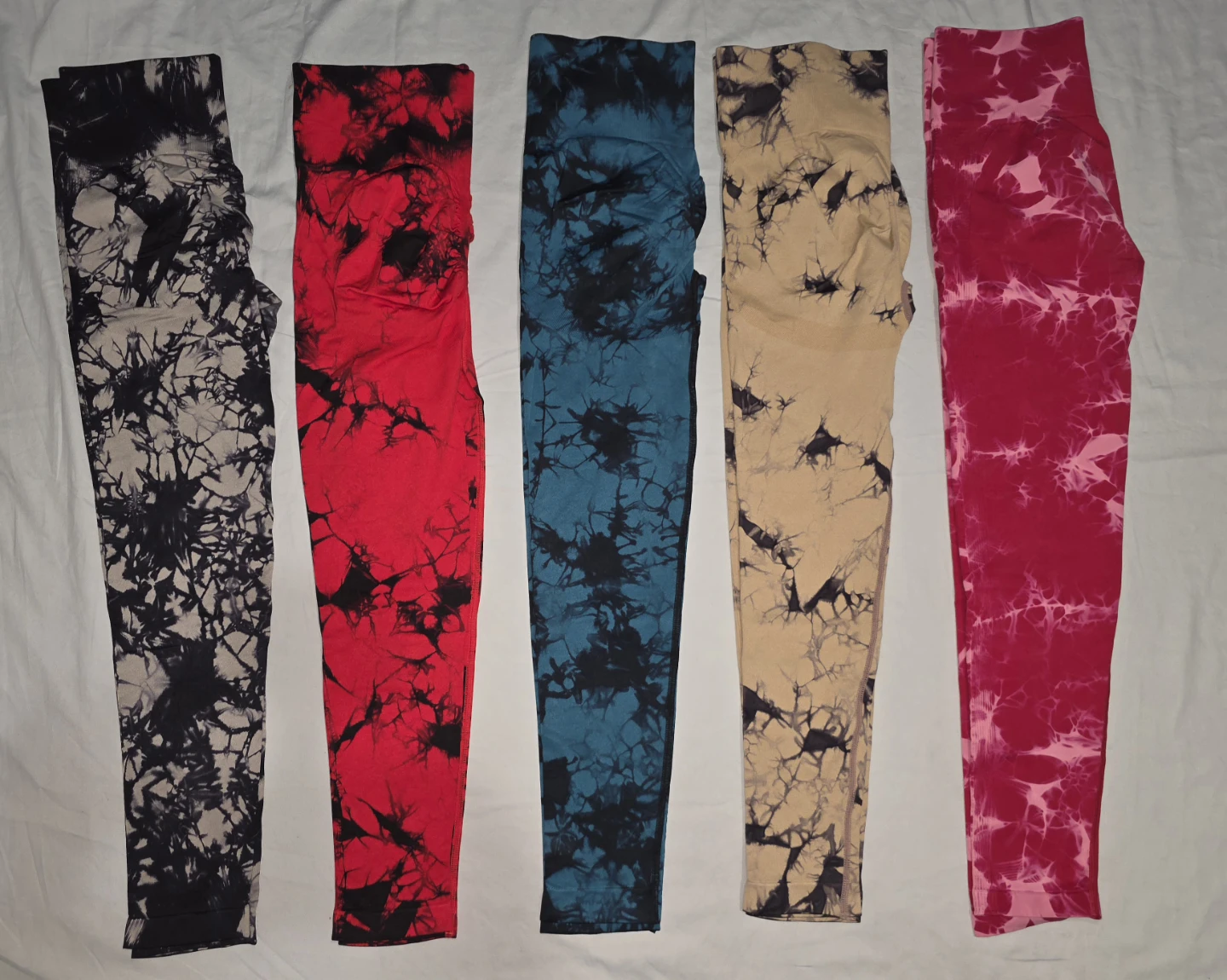 Tie Dye Leggings Size L 5 Piece Set Different Colors