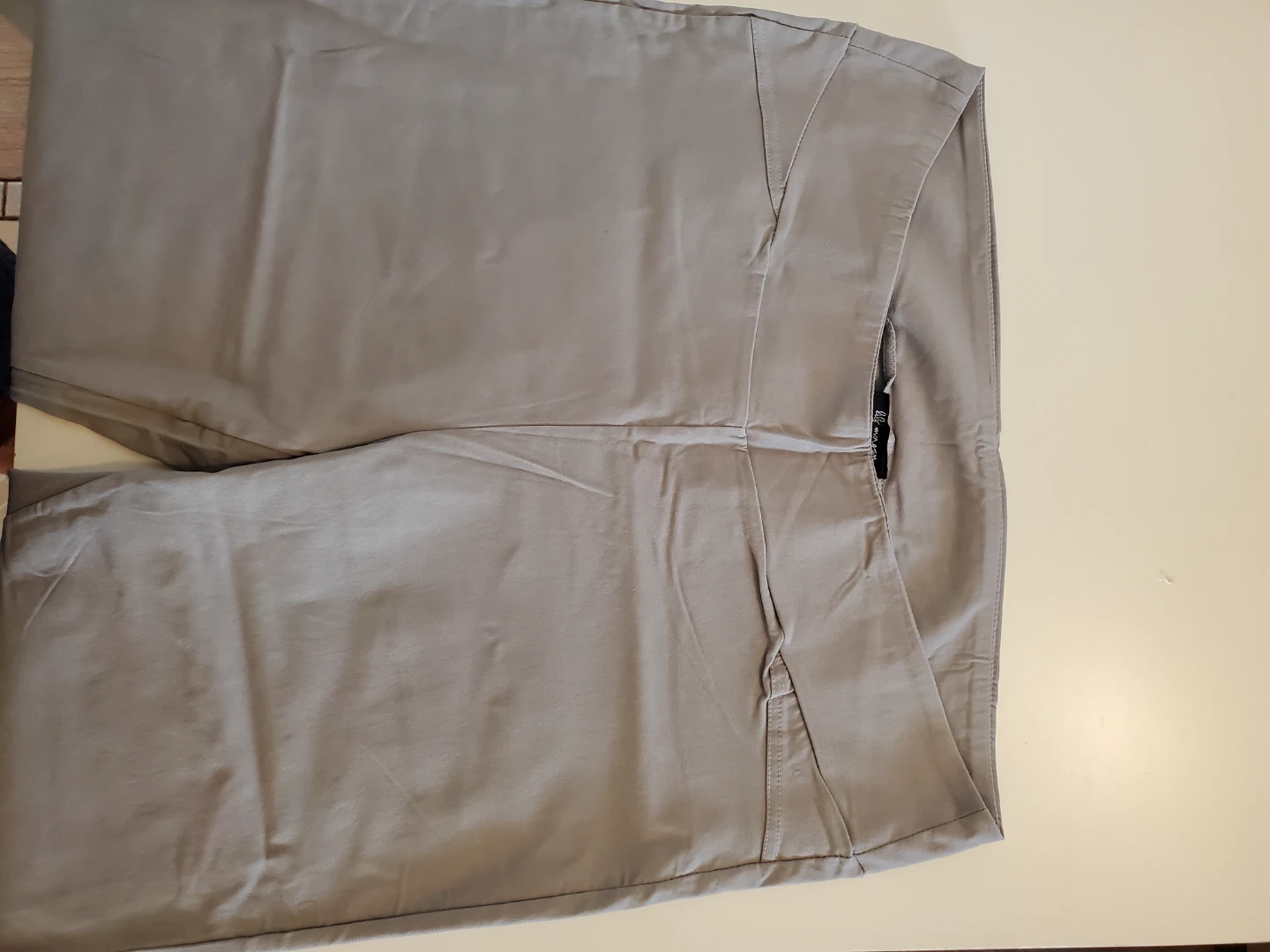 Plus Size Lily Morgan Light Gray Capri Pants w/Button Detail