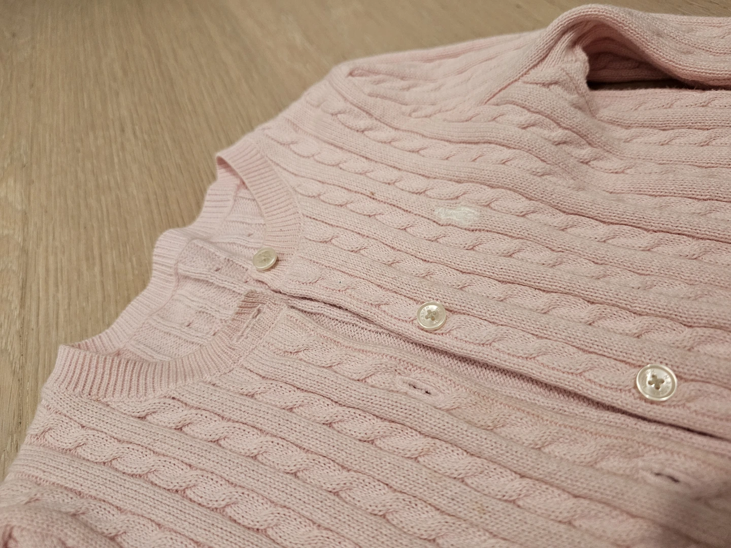 Kids Ralph Lauren Pink Cable Knit Cardigan 6y - photo 3