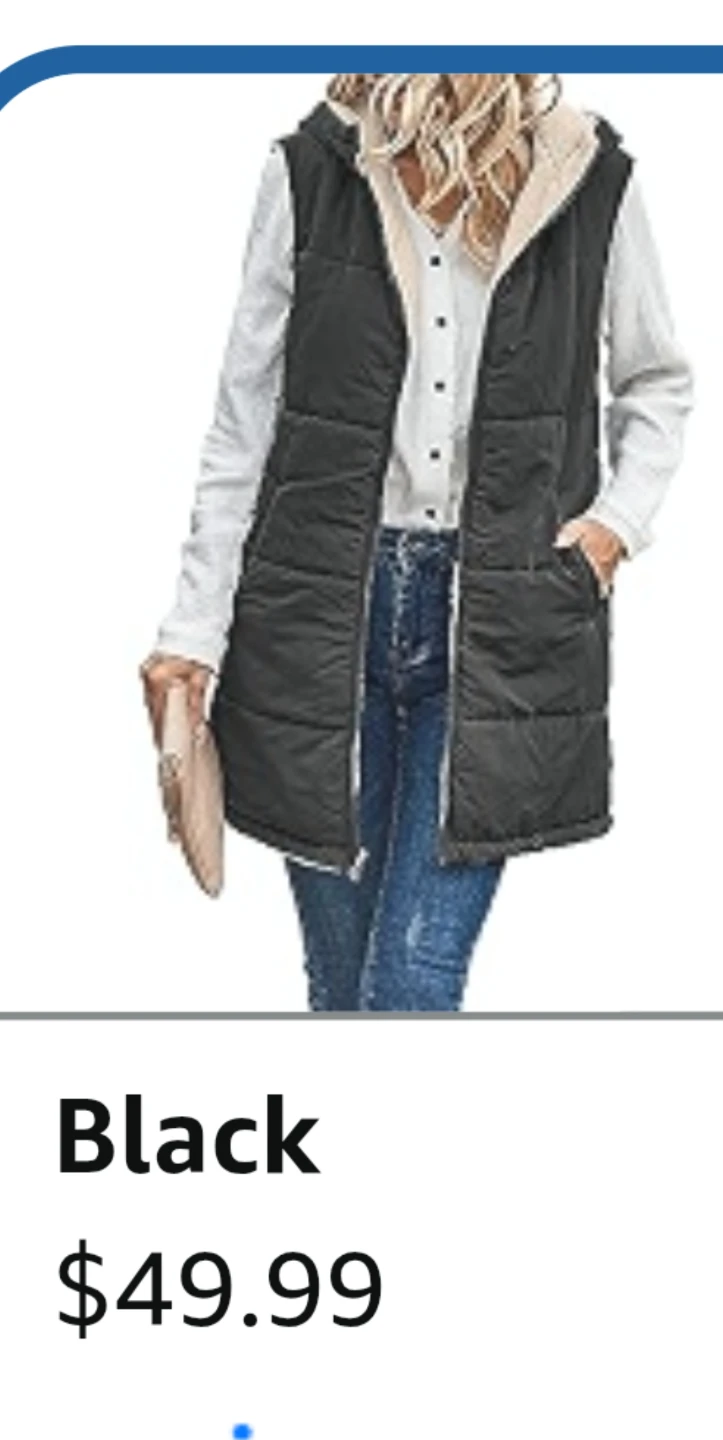 Black Hooded Puffer Vest - photo 2