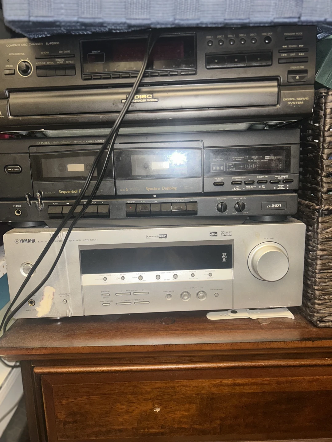 Yamaha  Receiver and Cassette Deck and Sony CD Changer