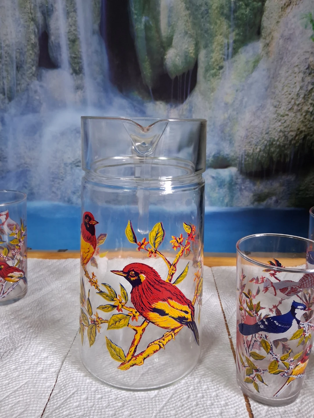 Vintage Arcoroc Glass Pitcher and 5 Juice Glass Set - photo 3