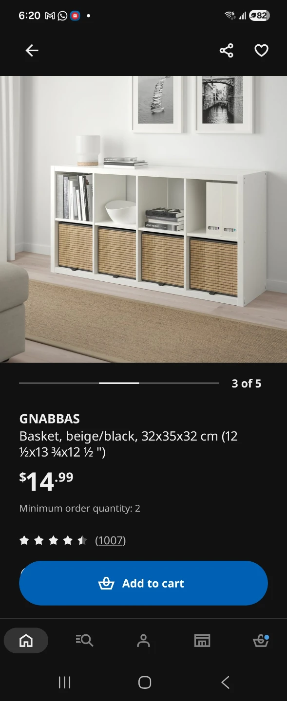 Ikea gnabbbas rattan baskets (set of 2) - photo 3