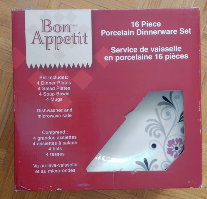 Bon Appetit 16 Piece Porcelain Dinnerware Set