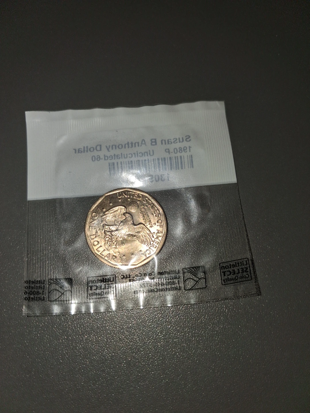 1980 Susan B Anthony Dollar Uncirculated Coin - photo 2