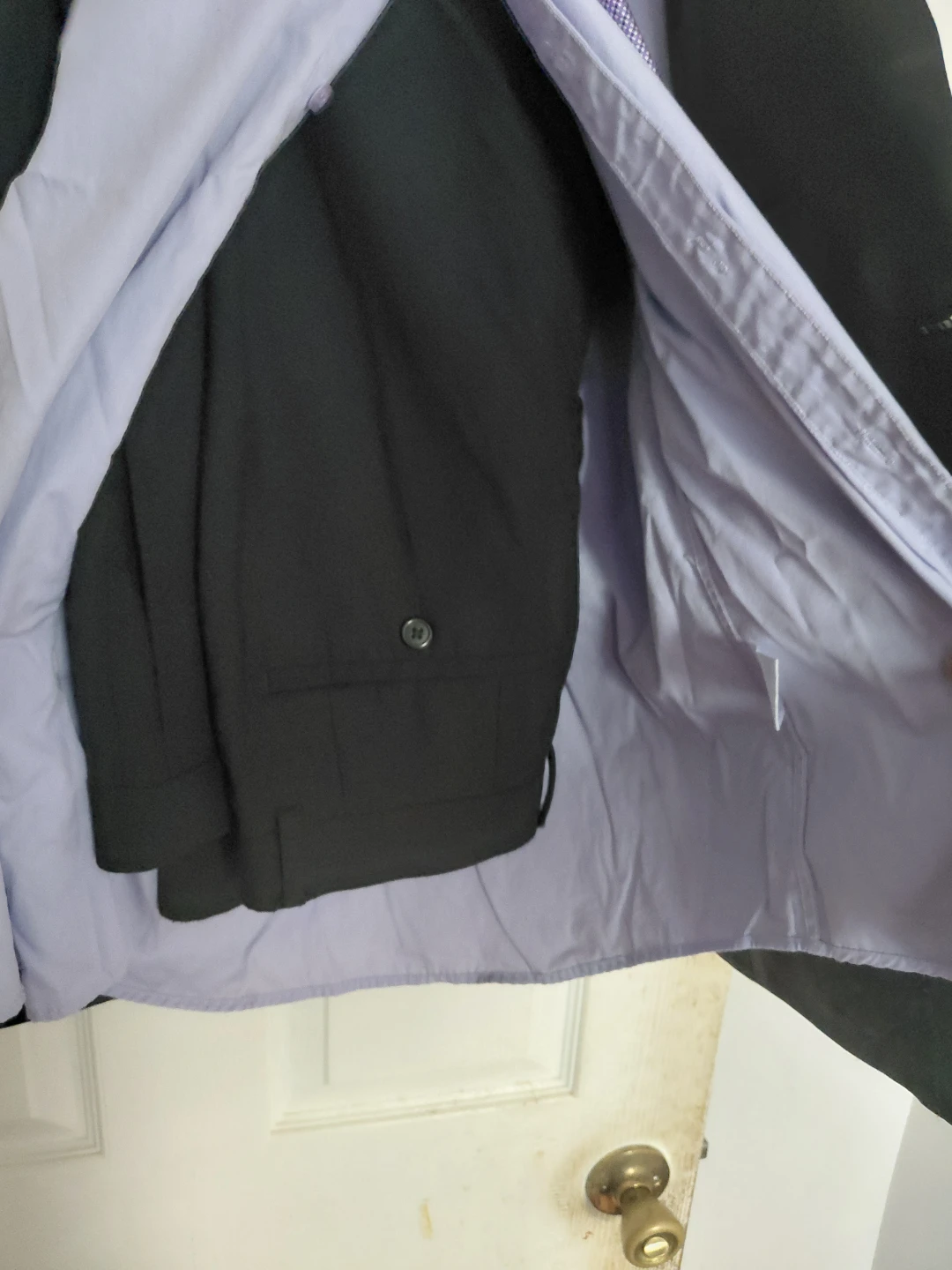 Men’s Black 2-Piece Suit Set w/ Light Purple Shirt & Tie - photo 5