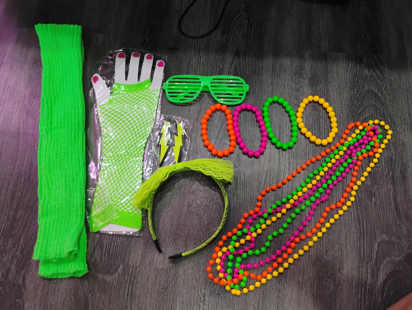 80s Neon Costume Accessories Set