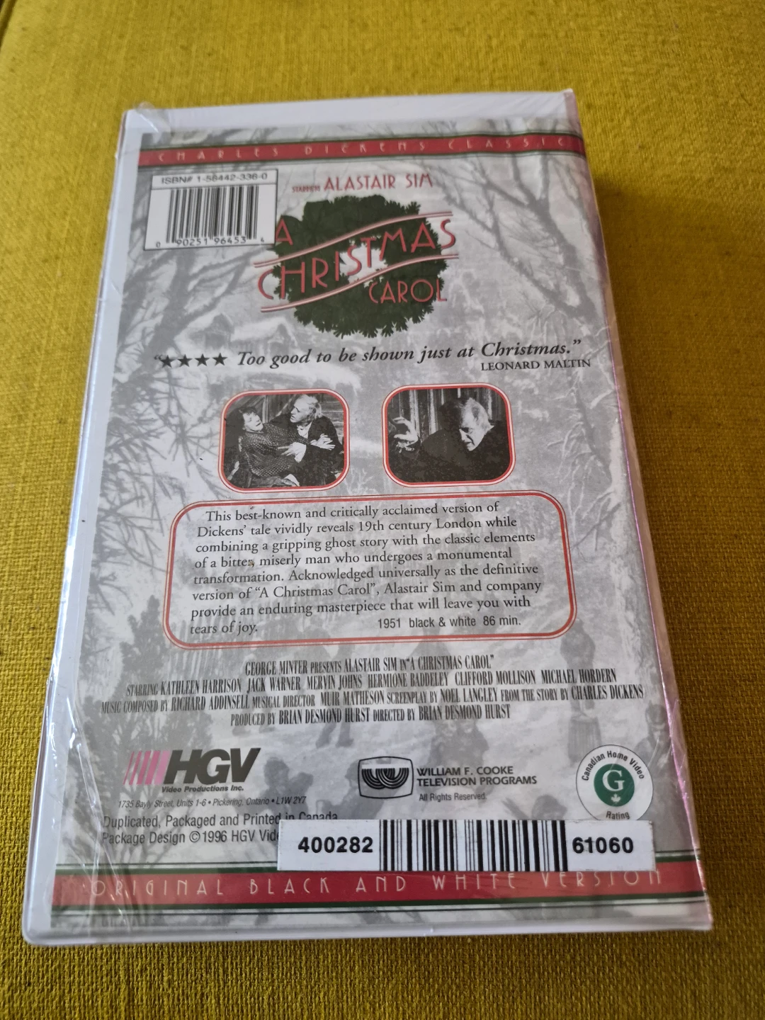 A Christmas Carol VHS, Alastair Sim - Black and White, sealed - photo 2