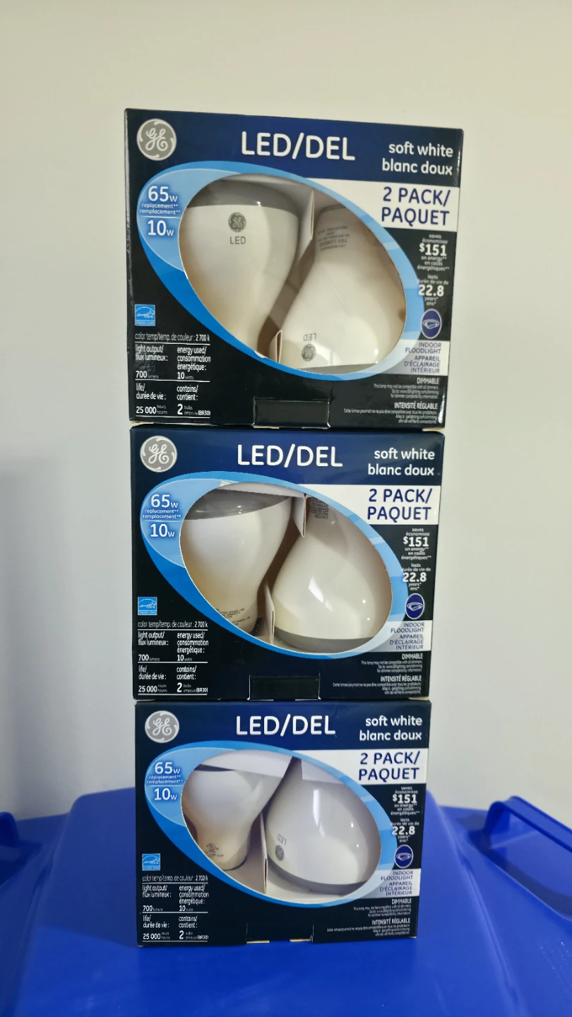 GE LED/DEL Soft White Light Bulbs (3 x 2-Pack)
