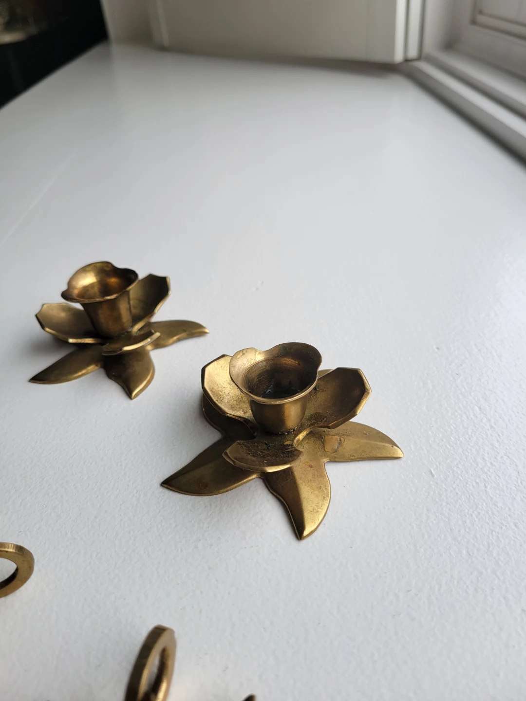 10 Brass Floral Chamberstick Candlestick Candle Holders.weddings - photo 5