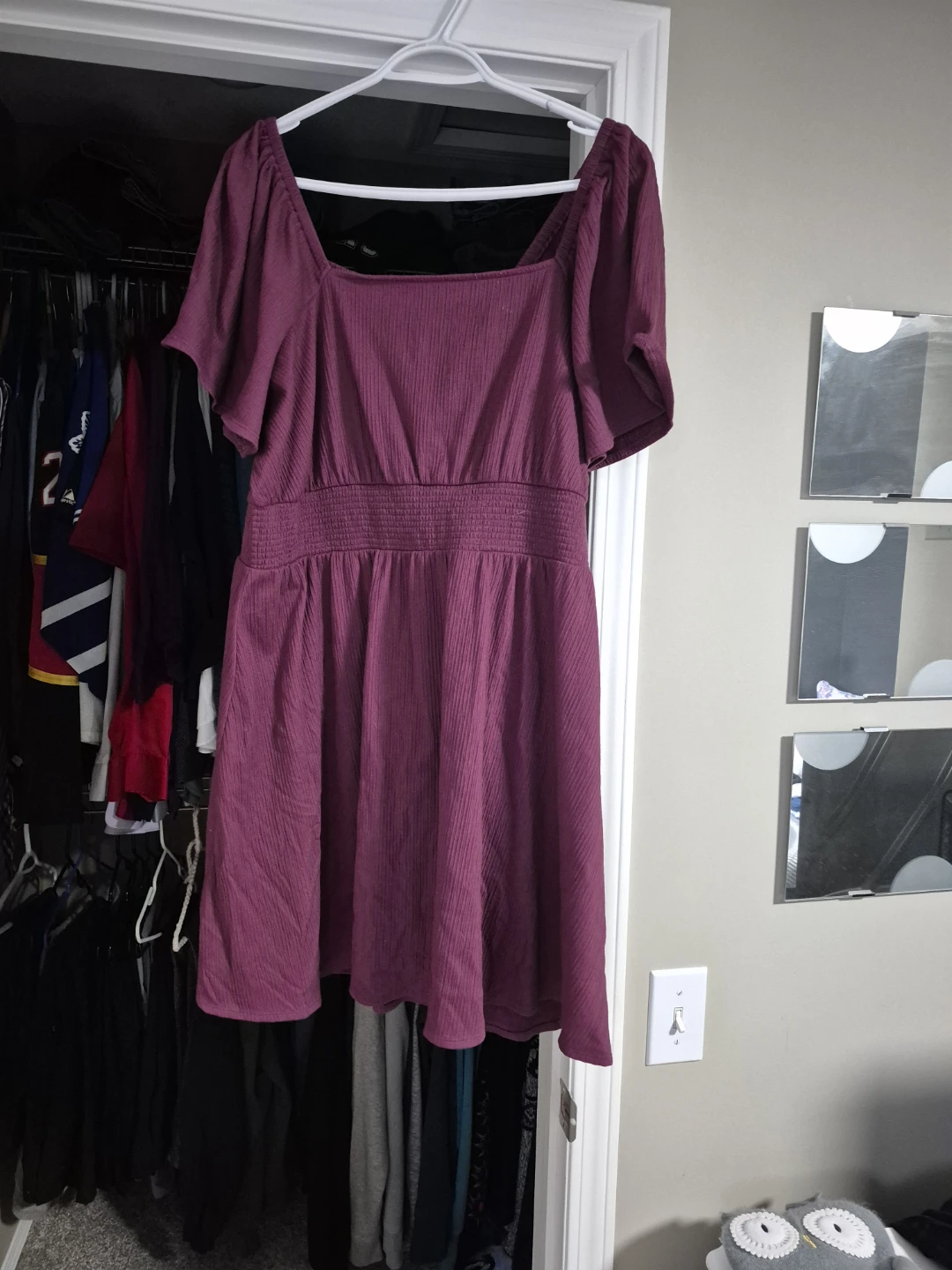 Old Navy Women's Ribbed Puff Sleeve Square Neck Dress XL