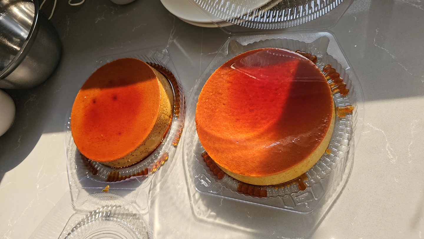 Homemade caramel flan