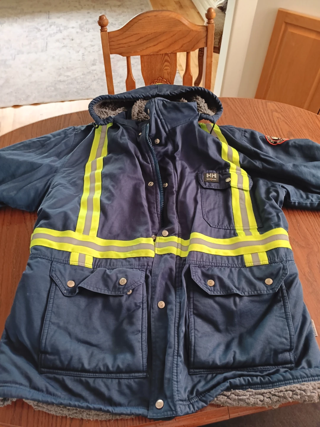 Helly Hansen Navy Work Jacket with Reflective Stripes