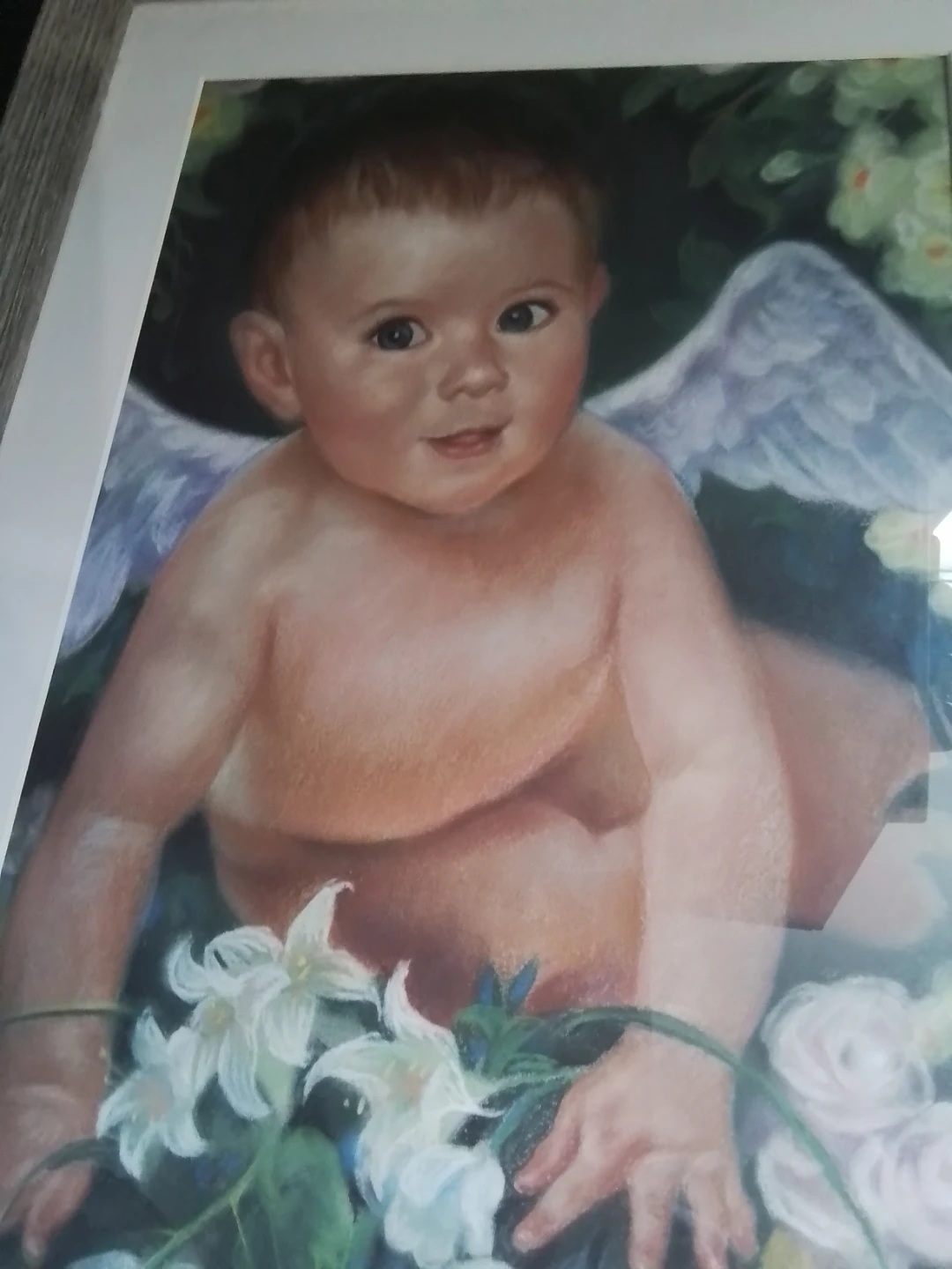 Original Soft Pastel Portrait – Classical Winged Cherub - photo 5