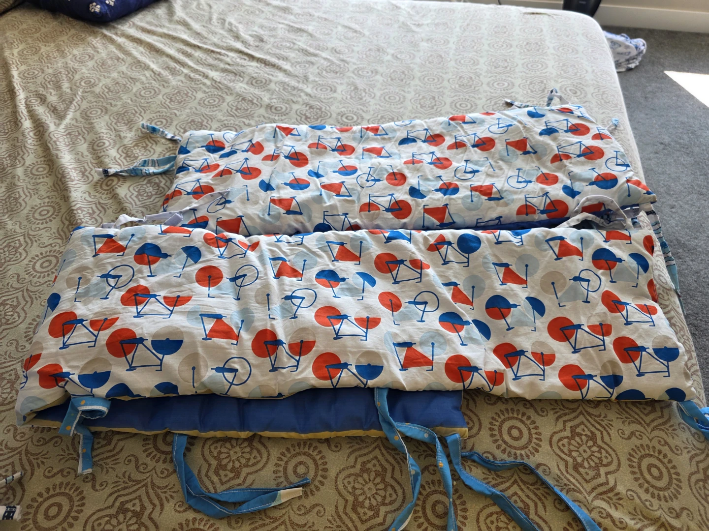 Crib Bumper Pads - Bicycle Print