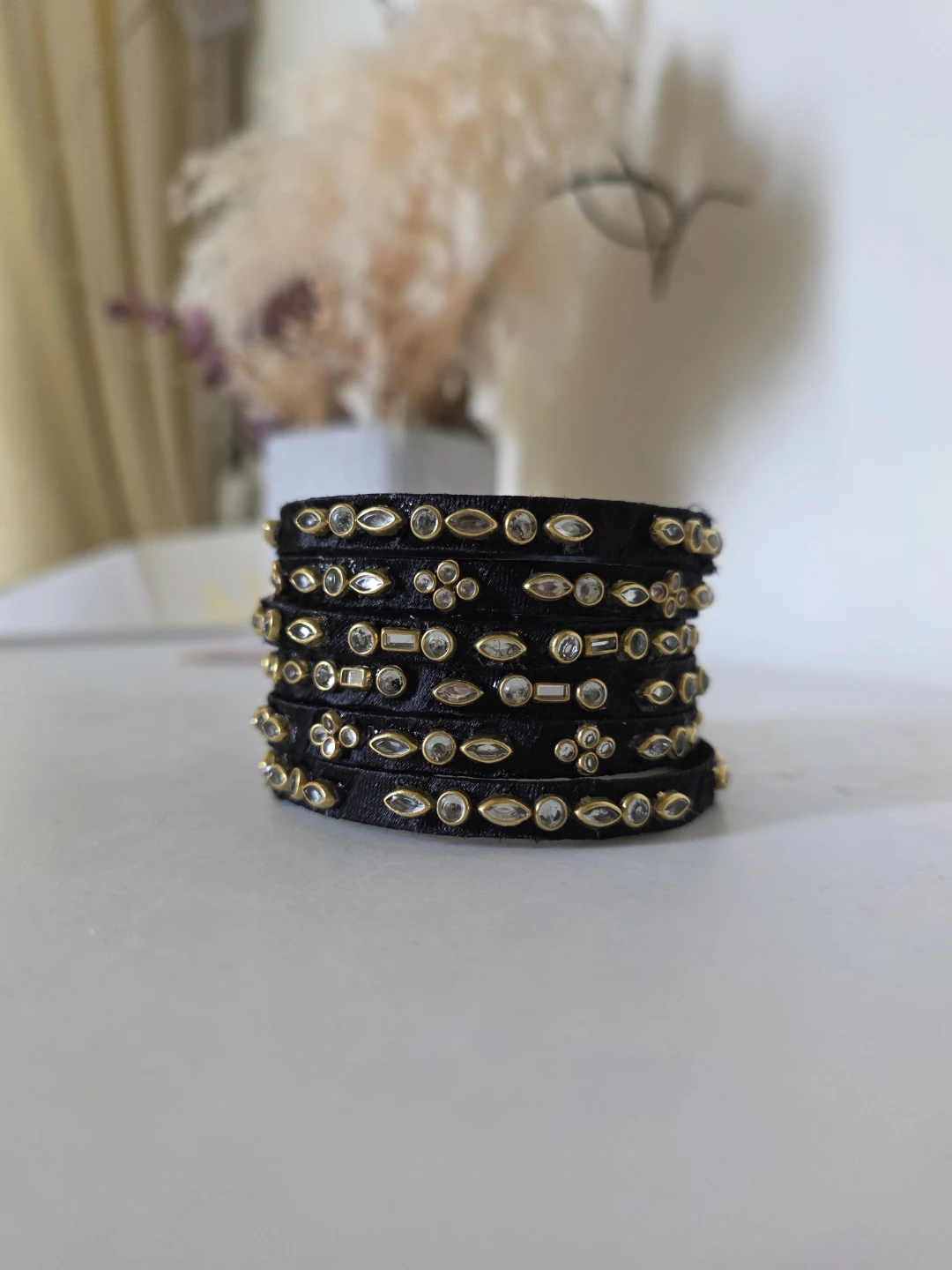 Kundan stone bangles set