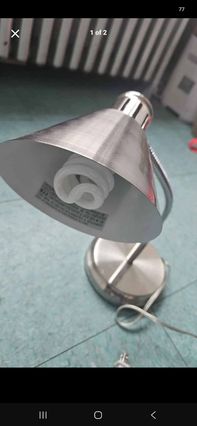 Silver Desk Lamp with Flexible Neck - photo 2