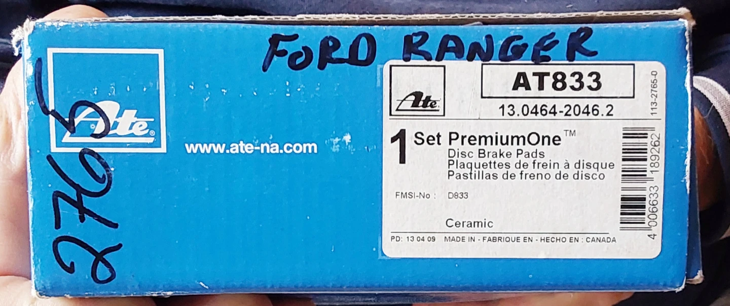 ATE AT833 Disc Brake Pads for Ford Ranger - photo 2