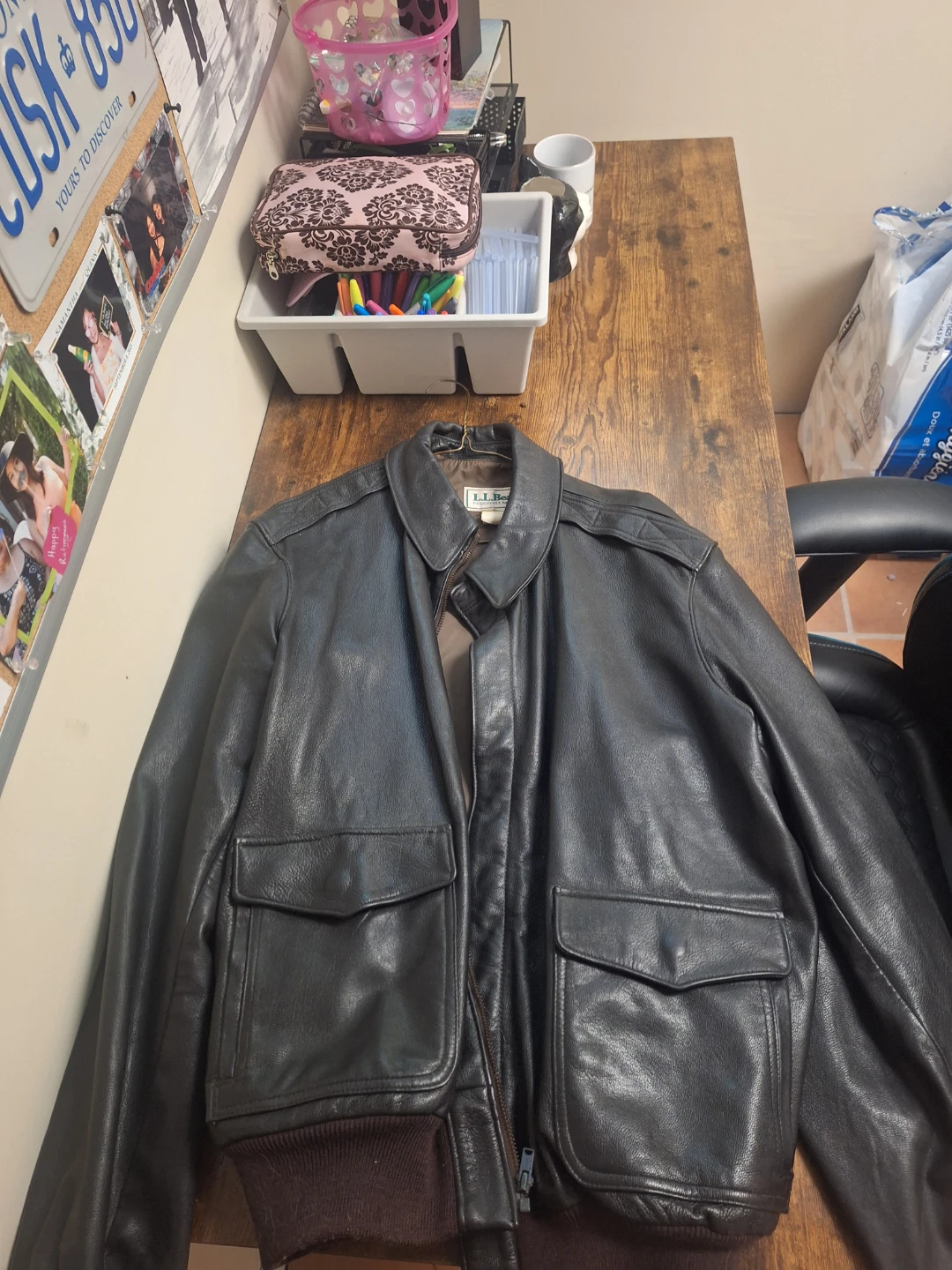L.L.Bean Men's Leather Bomber Jacket