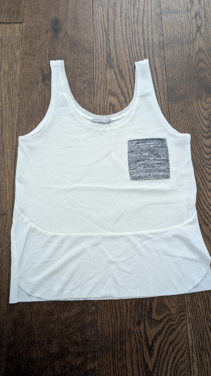 ZARA White Tank Top with Pocket - size S - photo 2