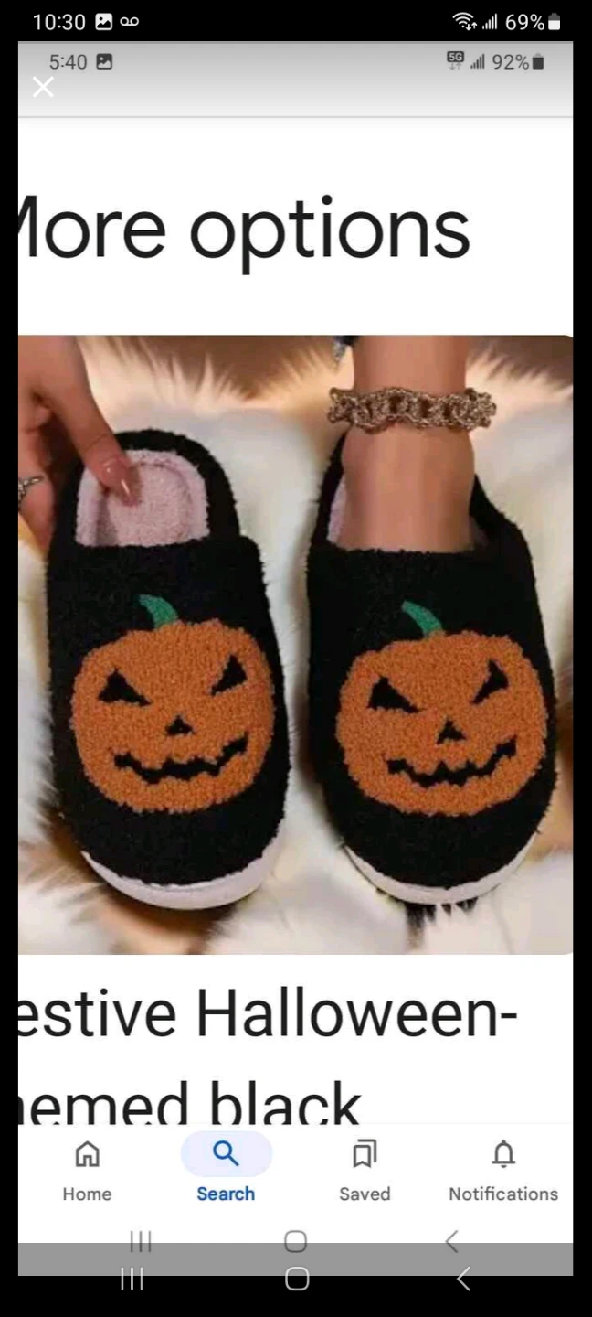 Halloween Themed Black Slippers