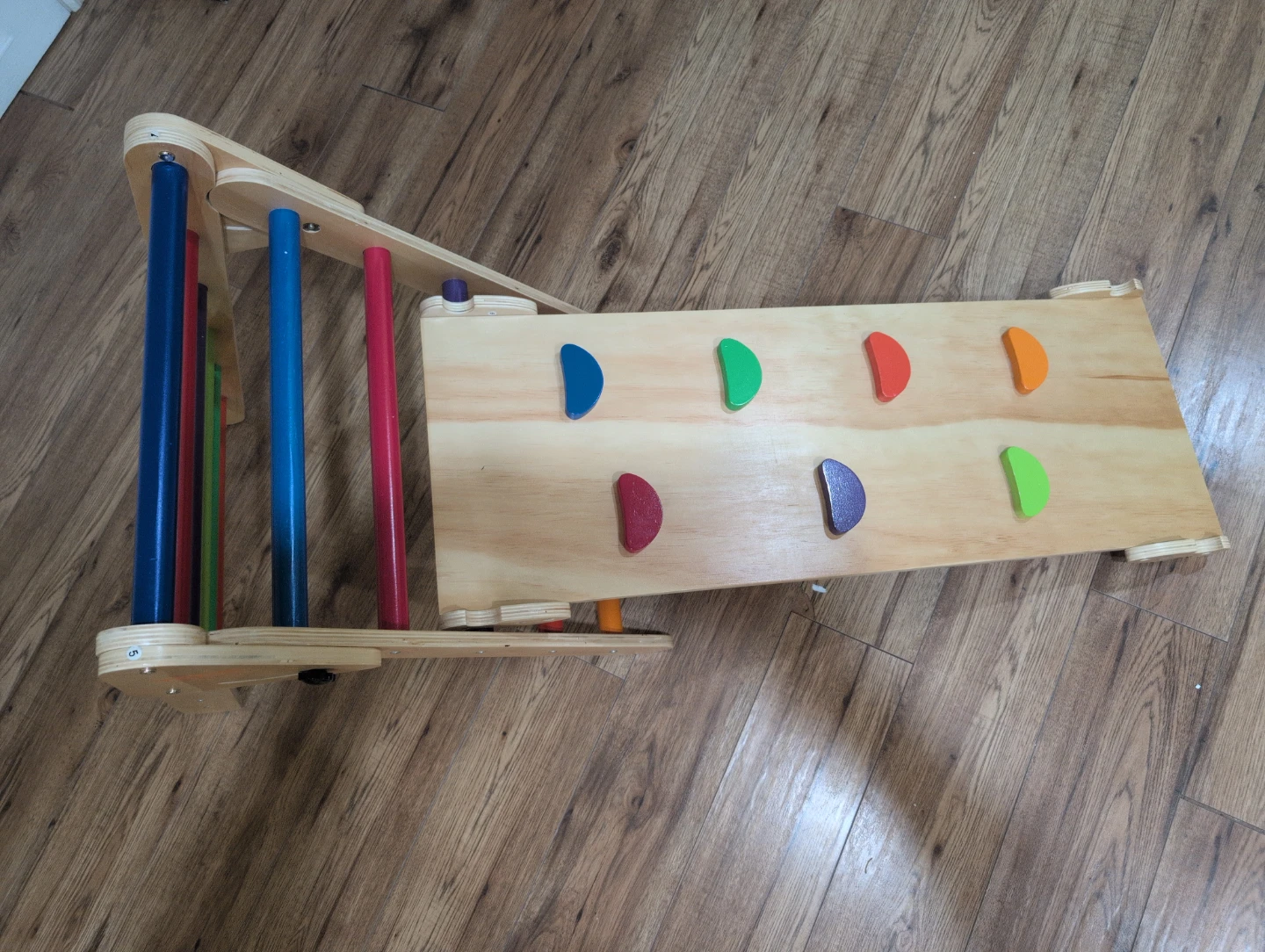 Wooden Pikler Triangle Climber with Slide - photo 3